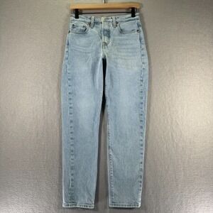 Levis Wedgie Jeans Womes 26 Blue Lightwash Denim Big E Retro Classic Button Fly